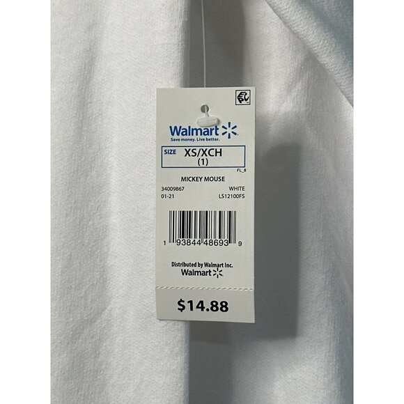 Disney Mickey Mouse Logo Long Sleeve Crew Neck Sweatshirt Junior Ladies, Size XS - Picture 7 of 8